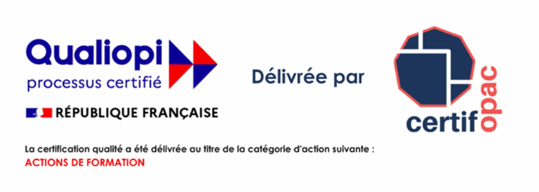 Qualiopi – processus certifié – République Française. Délivrée par Certif’Opac.